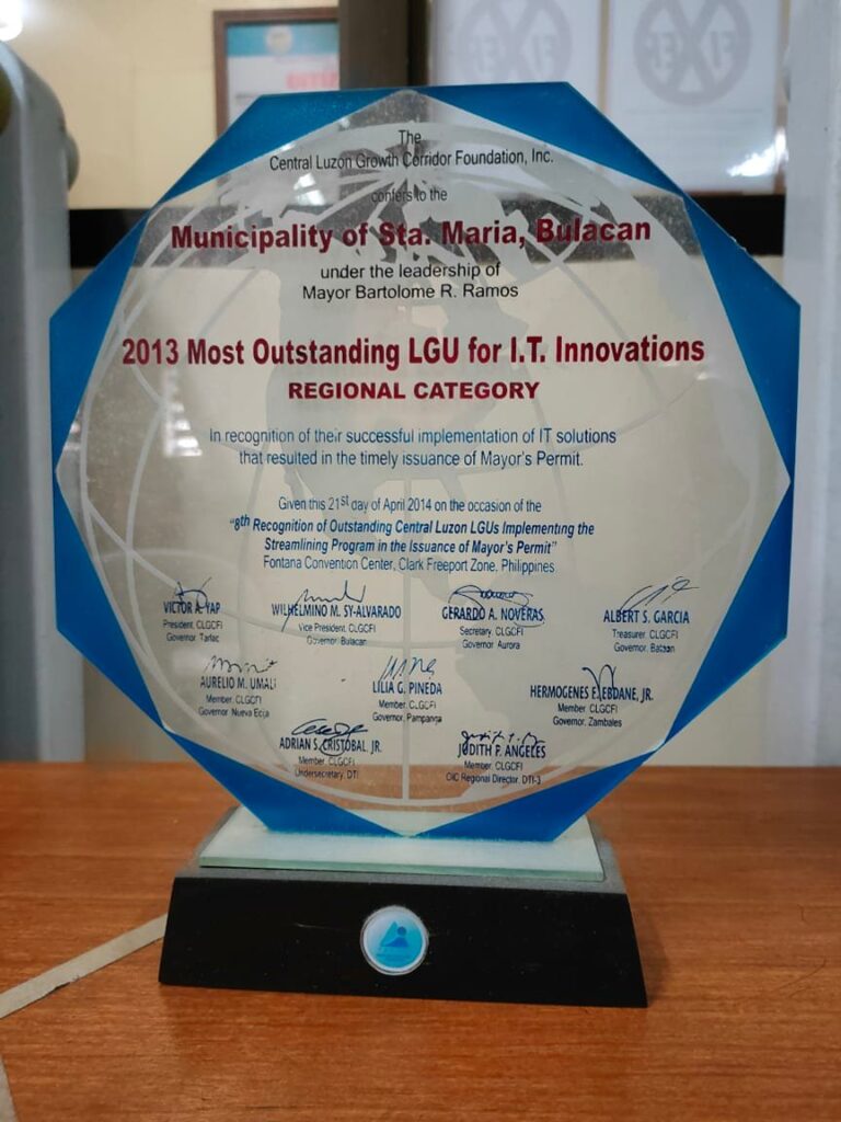 Most Outstanding LGU for I.T. Innovations - Regional Category