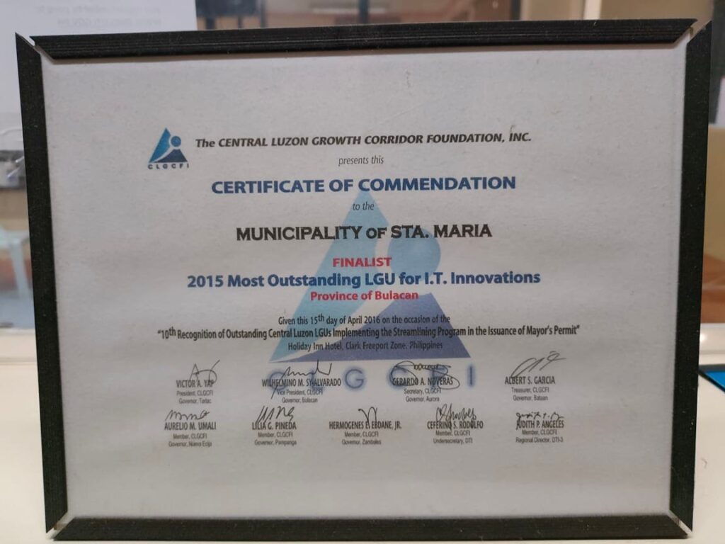Most Outstanding LGU for I.T. Innovations - Provincial Category